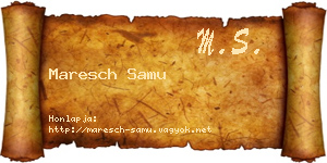 Maresch Samu névjegykártya